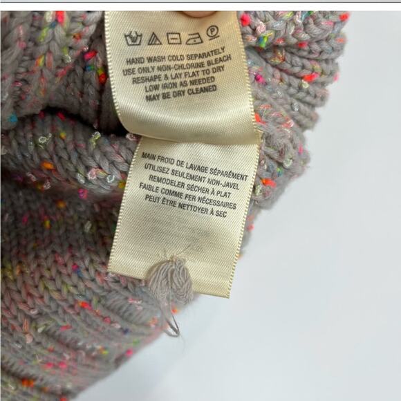 Anthropologie sleeveless tan sweat with rainbow speckles- brea mock neck sweater - Picture 3 of 6